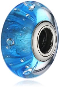Pandora Blue CZ Fizzle Murano Charm image
