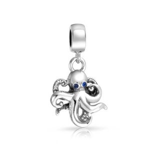 Pandora Blue Crystal Nautical Octopus Dangle Charm