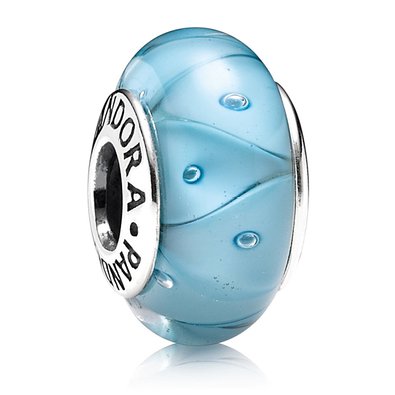 Pandora Blue Murano Glass Lines Sapphire Flower Charm image