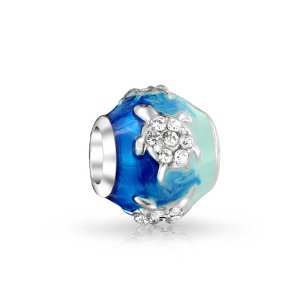 Pandora Blue Sea Turtle Crystal Barrel Charm image