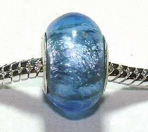 Pandora Blue Shimmer Foil Glass Charm