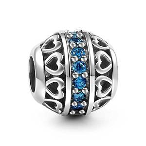 Pandora Blue Stone Hearts Charm