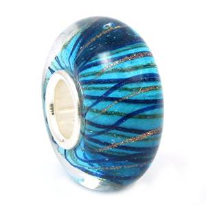 Pandora Blue Stripes Murano Glass Charm image
