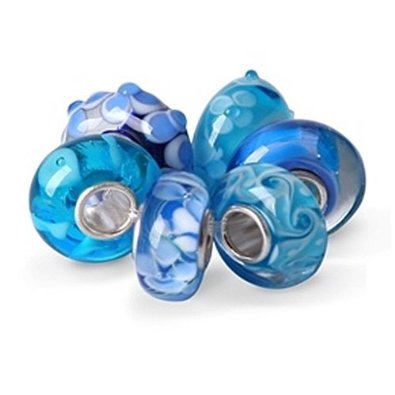 Pandora Blue Topaz Murano Glass Bundle Sterling Silver Charm image