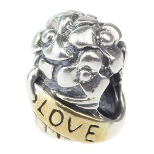 Pandora Bouquet Flowers Love Gold Plated Charm