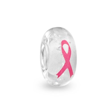 Pandora Breast Cancer Ribbon Murano Glass Sterling Silver Charm image
