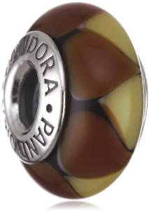 Pandora Brown Glass Silver Charm image