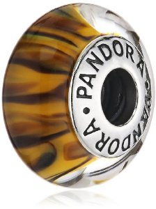 Pandora Brown Murano Glass Silver Core Charm
