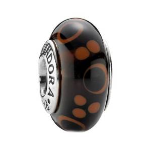 Pandora Brown Ochre Murano Glass Charm image