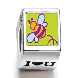 Pandora Bumblebee Photo I Love U Charm