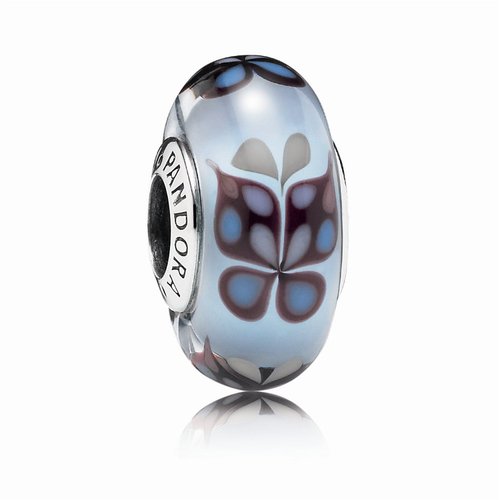 Pandora Butterfly Pink Murano CZ Pendant Charm image