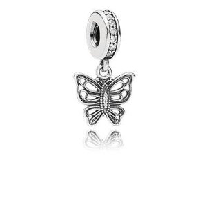 Pandora CZ Butterfly Cutout Dangle Charm