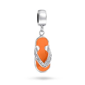 Pandora CZ Orange Sandal Dangle Charm