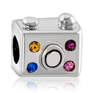 Pandora Camera Colorful Swarovski Crystal Charm