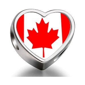 Pandora Canada Flag Heart Photo Charm image
