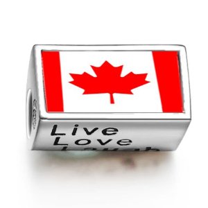 Pandora Canada Flag Words Live Love Laugh Charm image