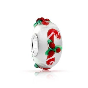 Pandora Candy Cane Murano Glass Charm