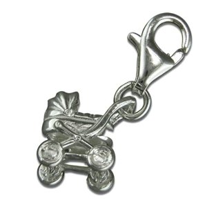 Pandora Carry Cot Pram Silver Clip On Charm image