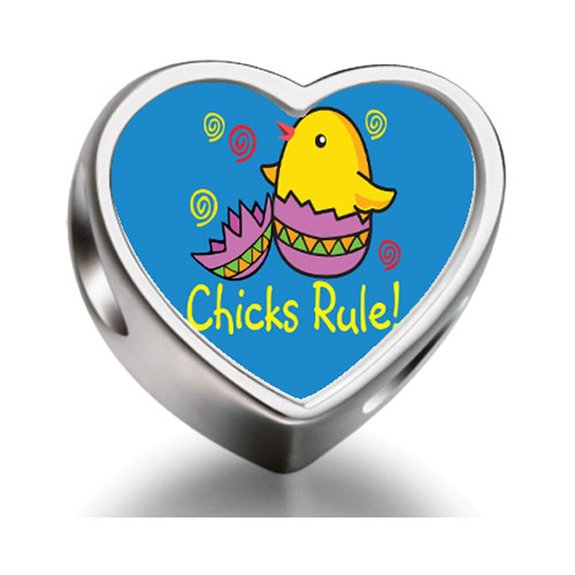 Pandora Cartoon Heart Photo Chicks Rule Easter Charm