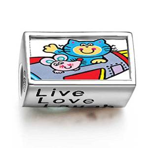 Pandora Cartoon Theme Words Live Love Laugh Charm image
