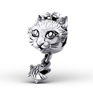 Pandora Cats Face Sterling Silver Charm