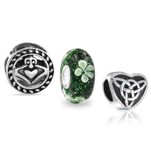 Pandora Celtic Claddagh Heart Clover Set Charm