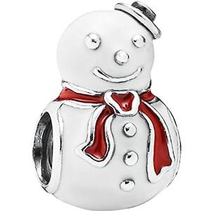 Pandora Christmas Snowman With Red CZ Charm image