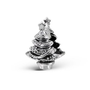 Pandora Christmas Tree Decorated Star Stand Charm