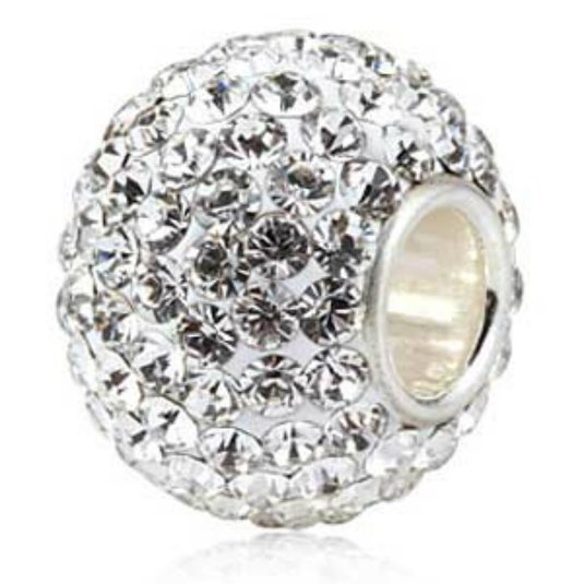 Pandora Clear Crystals Ball Flower Garden Dangle Charm