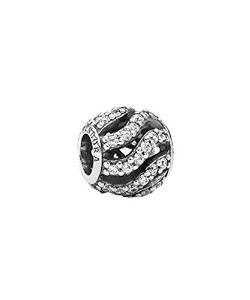 Pandora Clear Cubic Zirconia Openwork Pave Waves Charm