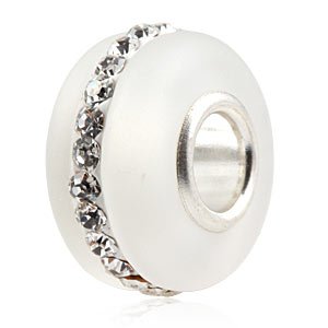 Pandora Clear Murano Frosted Glass Swarovski Charm