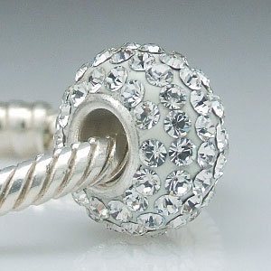 Pandora Clear White Swarovski Crystal Discoball Charm