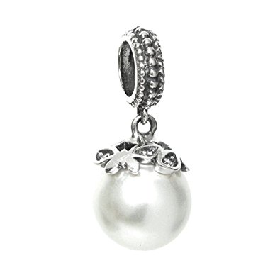 Pandora Clip On Clear Pearl Charm