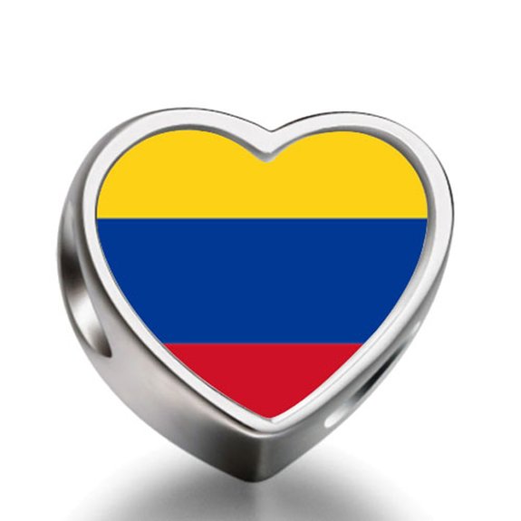Pandora Colombia Flag Heart Photo Charm image