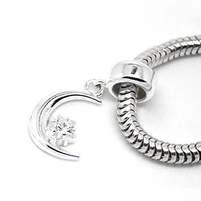 Pandora Crescent Moon Star Dangle Charm image