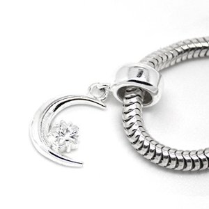 Pandora Crescent Moon With CZ Star Charm