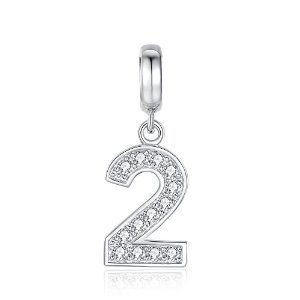 Pandora Crystal Dangle Number 2 Charm