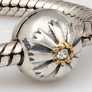 Pandora Crystal Flower Round Charm