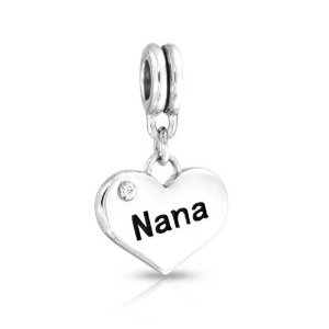 Pandora Crystal Nana Heart Dangle Charm