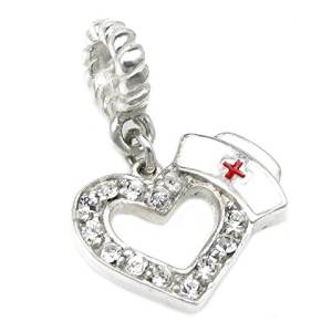 Pandora Crystal Nurse Hat Heart Charm