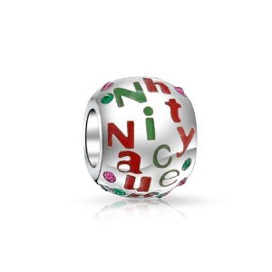 Pandora Crystal Round Naughty Nice Christmas Charm image