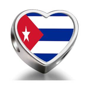 Pandora Cuba Flag Cylindrical Photo Charm