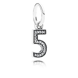 Pandora Cubic Zirconia Number Five Pendant Charm image