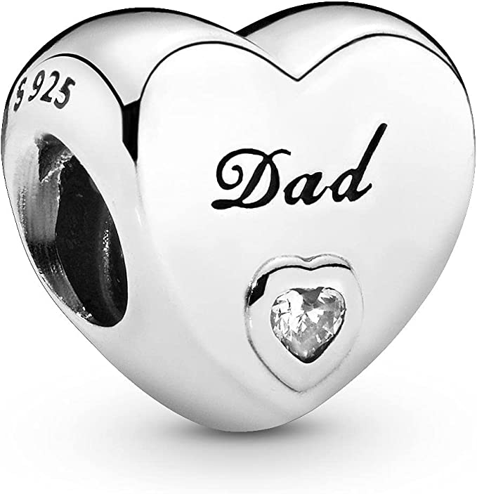 Pandora Dad Heart Locking Clip Charm image