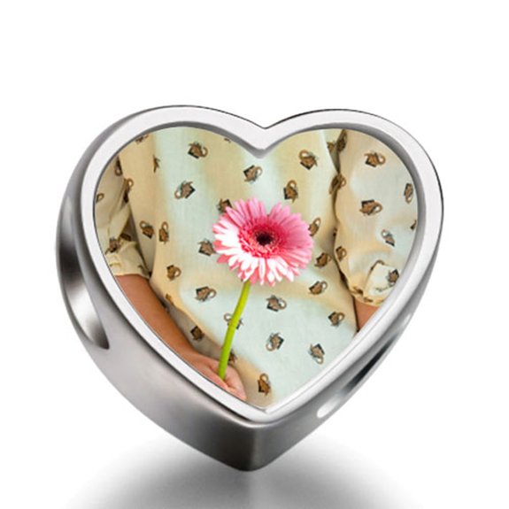 Pandora Daisy Girl Heart Photo Charm