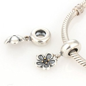 Pandora Dangle Daisy Jet Black Crystal Charm image