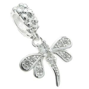 Pandora Dangle Dragonfly Clear Crystal Charm