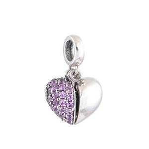 Pandora Dangle Heart Purple Crystal Charm image