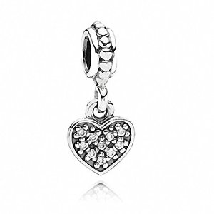 Pandora Dangle Pave Heart Rhinestone Crystals Charm image