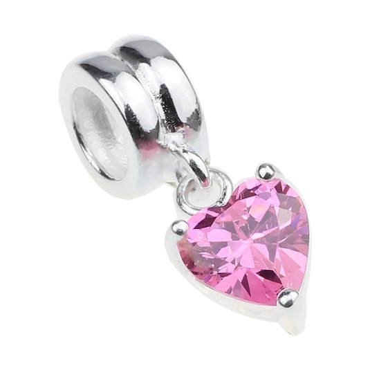 Pandora Dangle Pink Stone Heart Charm image